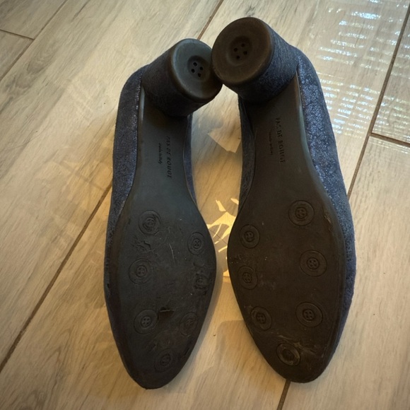 Pas De Rouge Shoes Heels Round Toe Women Size 38 US 7 Blue - Picture 6 of 8